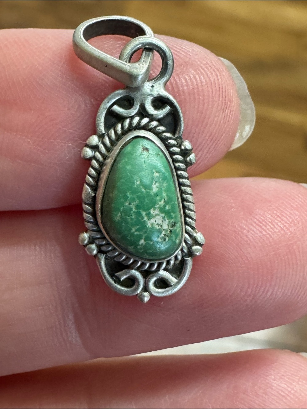 Sonoran Gold Turquoise Sterling Silver Teardrop Pendant